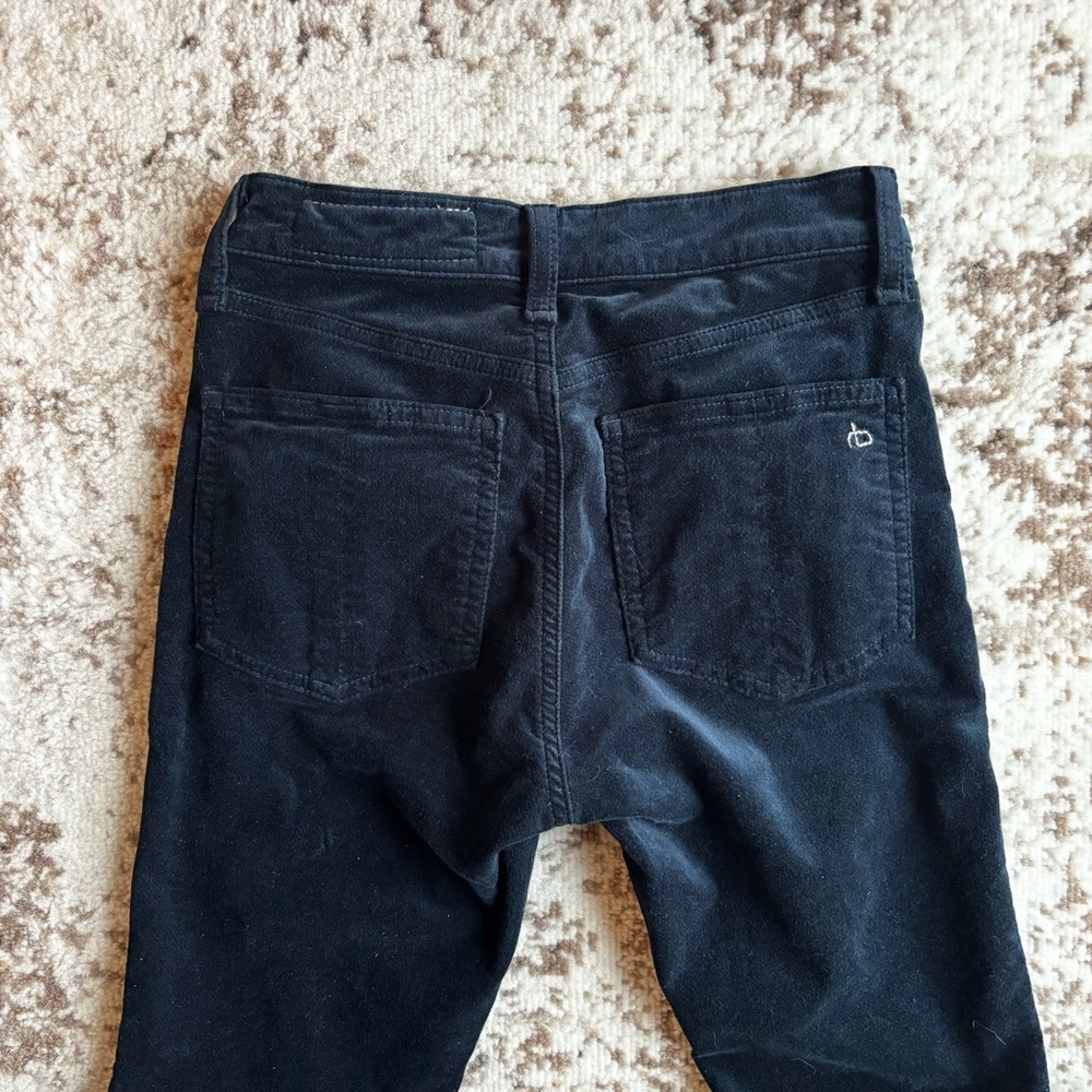 Rag & Bone Navy Blue Velvet Skinny Pants - Picture 6 of 7